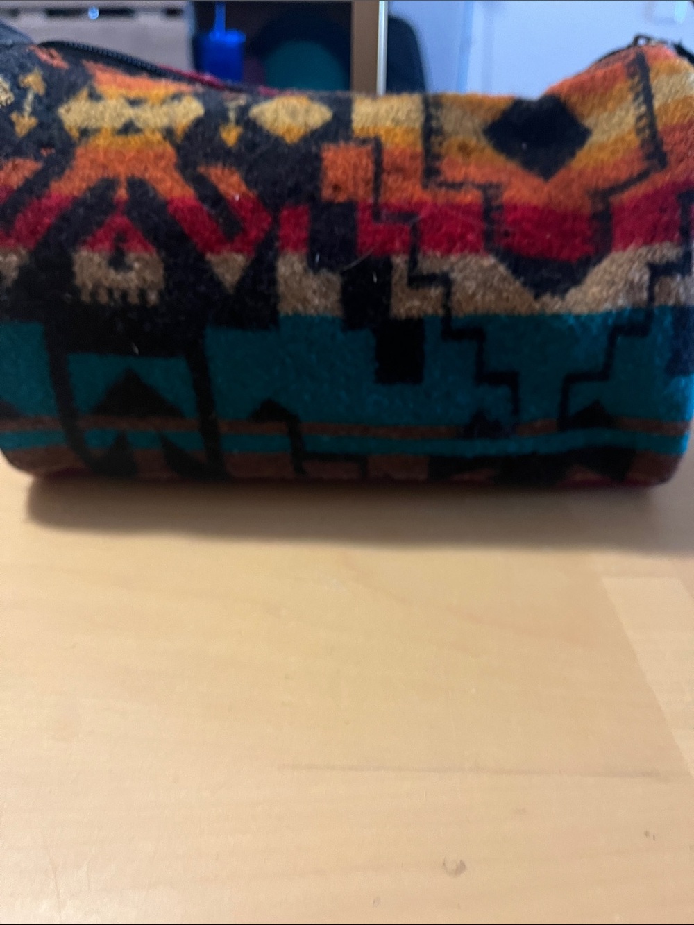 Pendleton Teal Red Gold Wool Patterned Crossbody Bag - Picture 5 of 5
